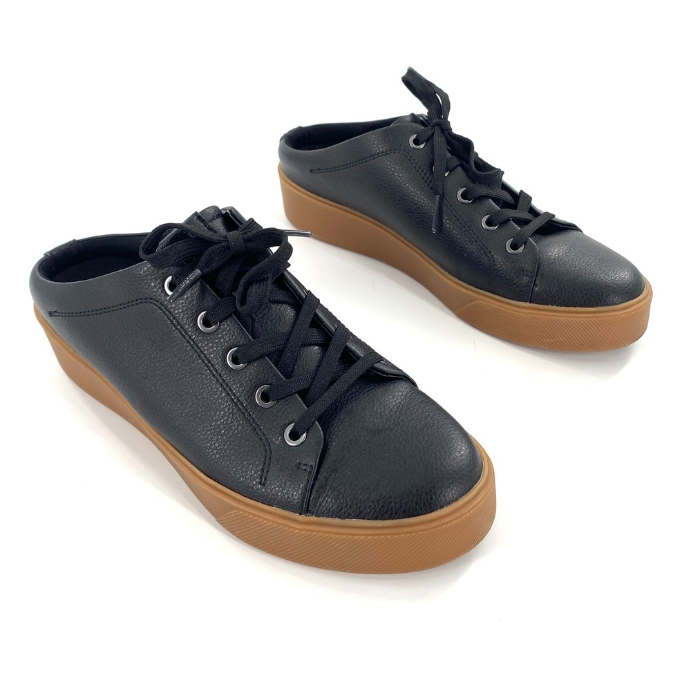 Naturalizer Morrison Mule Black‎ Leather Lace Up Casual Comfort Sneakers Sz 9